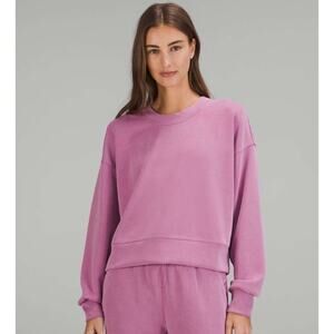 Lululemon Perfectly Oversized Cropped Crew Sweatshirt Velvet Dust Size 10
